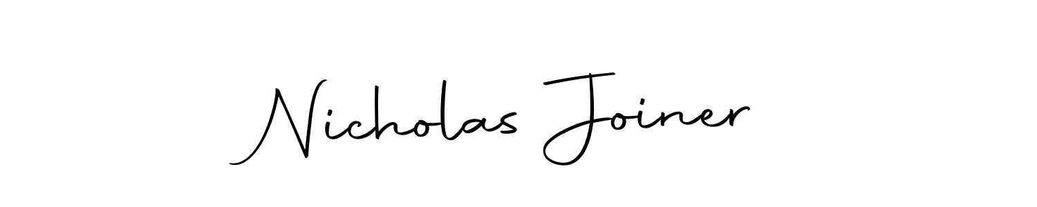 How to make Nicholas Joiner name signature. Use Autography-DOLnW style for creating short signs online. This is the latest handwritten sign. Nicholas Joiner signature style 10 images and pictures png