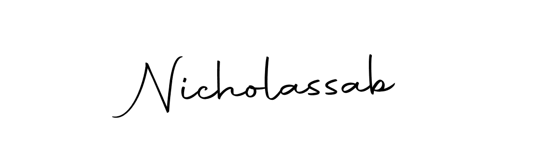 if you are searching for the best signature style for your name Nicholassab. so please give up your signature search. here we have designed multiple signature styles  using Autography-DOLnW. Nicholassab signature style 10 images and pictures png