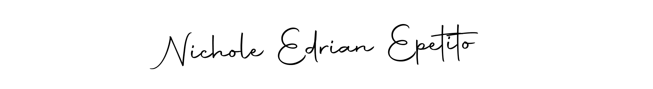 You should practise on your own different ways (Autography-DOLnW) to write your name (Nichole Edrian Epetito) in signature. don't let someone else do it for you. Nichole Edrian Epetito signature style 10 images and pictures png