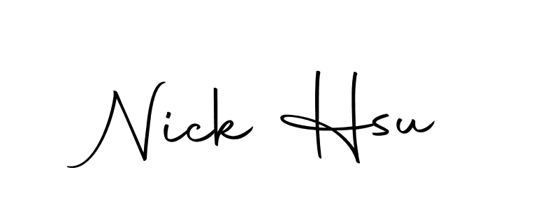 Create a beautiful signature design for name Nick Hsu. With this signature (Autography-DOLnW) fonts, you can make a handwritten signature for free. Nick Hsu signature style 10 images and pictures png