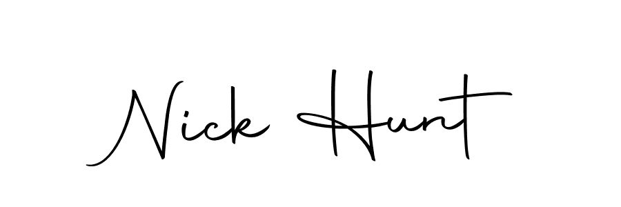 How to make Nick Hunt name signature. Use Autography-DOLnW style for creating short signs online. This is the latest handwritten sign. Nick Hunt signature style 10 images and pictures png