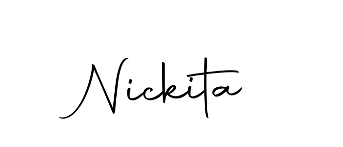 How to make Nickita name signature. Use Autography-DOLnW style for creating short signs online. This is the latest handwritten sign. Nickita signature style 10 images and pictures png