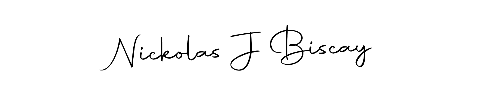 Make a beautiful signature design for name Nickolas J Biscay. With this signature (Autography-DOLnW) style, you can create a handwritten signature for free. Nickolas J Biscay signature style 10 images and pictures png