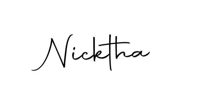 Make a beautiful signature design for name Nicktha. With this signature (Autography-DOLnW) style, you can create a handwritten signature for free. Nicktha signature style 10 images and pictures png