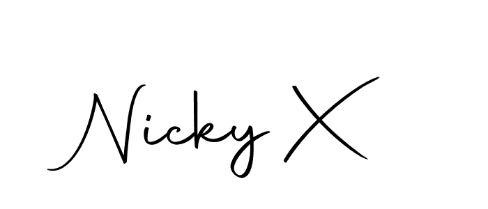 How to make Nicky X name signature. Use Autography-DOLnW style for creating short signs online. This is the latest handwritten sign. Nicky X signature style 10 images and pictures png