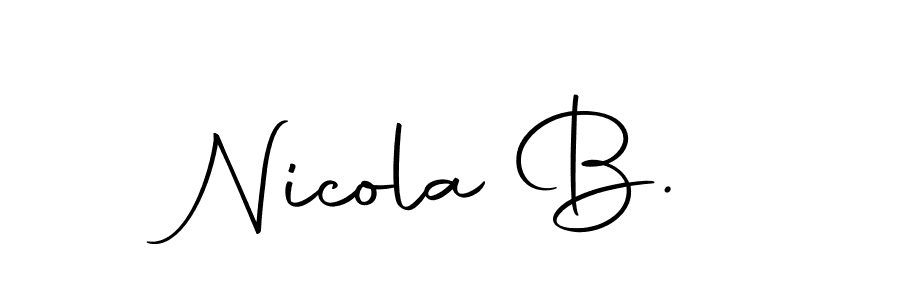 You should practise on your own different ways (Autography-DOLnW) to write your name (Nicola B.) in signature. don't let someone else do it for you. Nicola B. signature style 10 images and pictures png