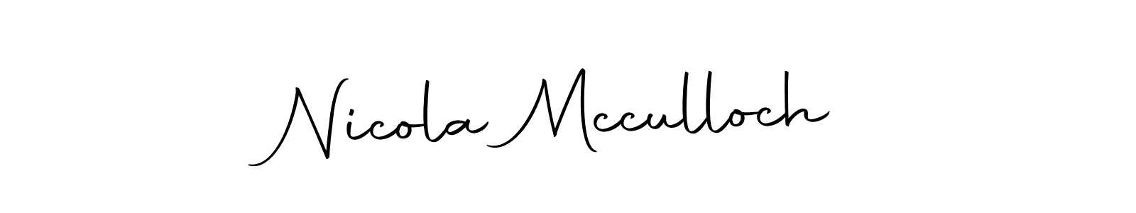 How to make Nicola Mcculloch name signature. Use Autography-DOLnW style for creating short signs online. This is the latest handwritten sign. Nicola Mcculloch signature style 10 images and pictures png