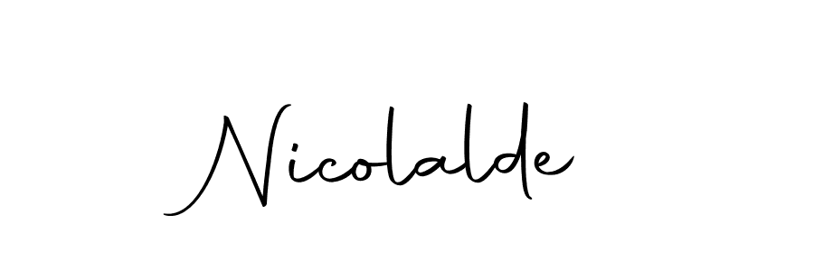 Create a beautiful signature design for name Nicolalde. With this signature (Autography-DOLnW) fonts, you can make a handwritten signature for free. Nicolalde signature style 10 images and pictures png