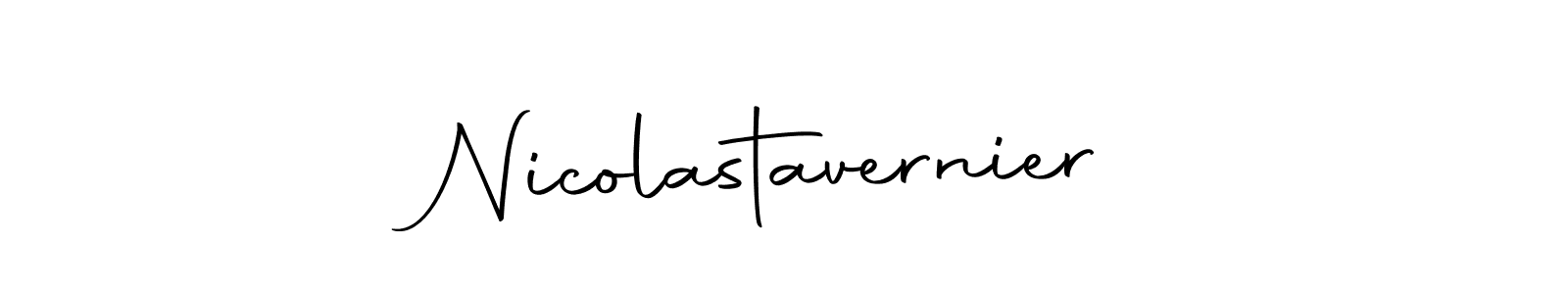 How to make Nicolastavernier name signature. Use Autography-DOLnW style for creating short signs online. This is the latest handwritten sign. Nicolastavernier signature style 10 images and pictures png