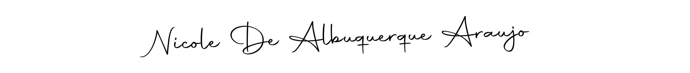 Create a beautiful signature design for name Nicole De Albuquerque Araujo. With this signature (Autography-DOLnW) fonts, you can make a handwritten signature for free. Nicole De Albuquerque Araujo signature style 10 images and pictures png