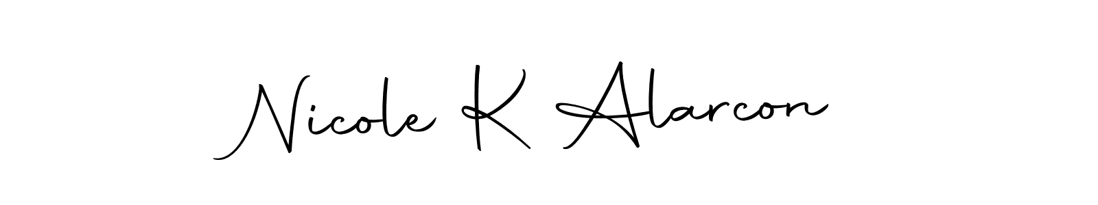 How to make Nicole K Alarcon name signature. Use Autography-DOLnW style for creating short signs online. This is the latest handwritten sign. Nicole K Alarcon signature style 10 images and pictures png