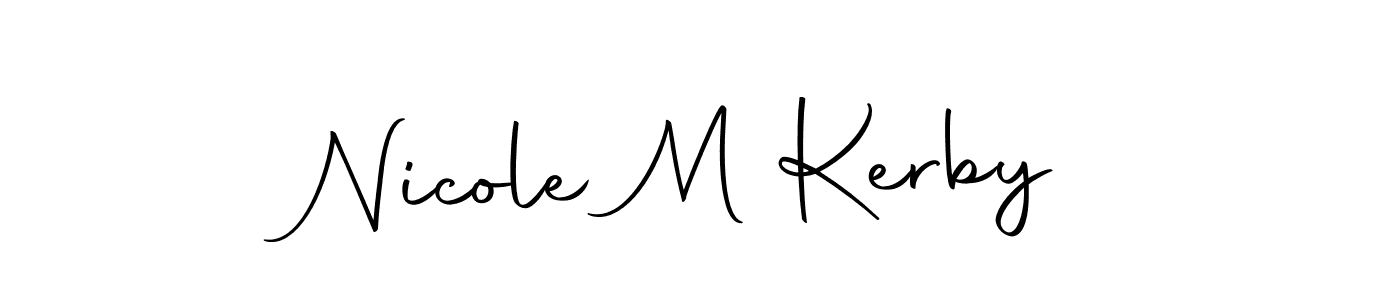 How to make Nicole M Kerby name signature. Use Autography-DOLnW style for creating short signs online. This is the latest handwritten sign. Nicole M Kerby signature style 10 images and pictures png