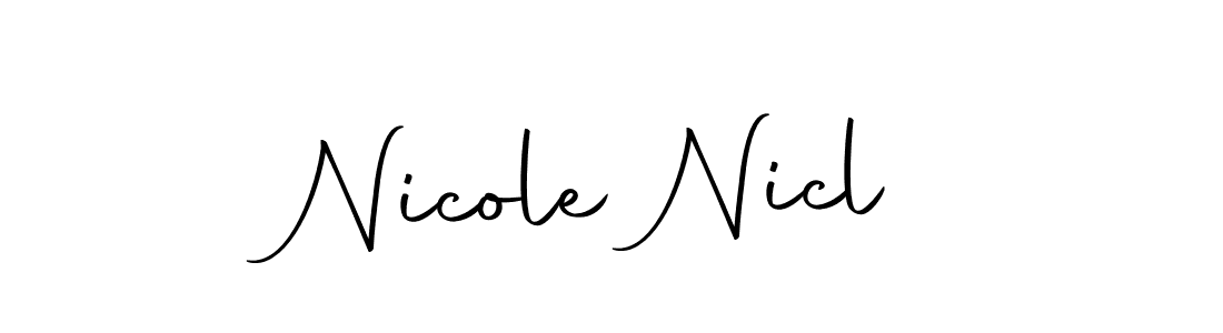 How to make Nicole Nicl name signature. Use Autography-DOLnW style for creating short signs online. This is the latest handwritten sign. Nicole Nicl signature style 10 images and pictures png