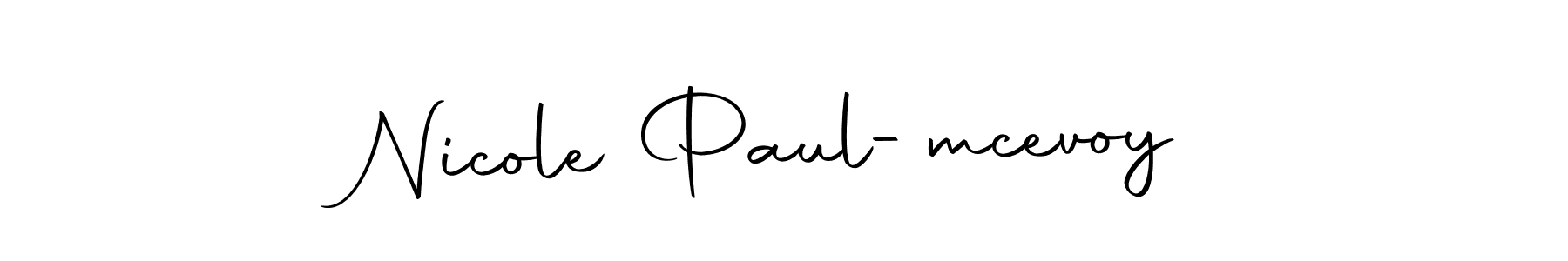 How to make Nicole Paul-mcevoy name signature. Use Autography-DOLnW style for creating short signs online. This is the latest handwritten sign. Nicole Paul-mcevoy signature style 10 images and pictures png