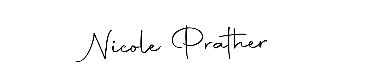 How to make Nicole Prather name signature. Use Autography-DOLnW style for creating short signs online. This is the latest handwritten sign. Nicole Prather signature style 10 images and pictures png