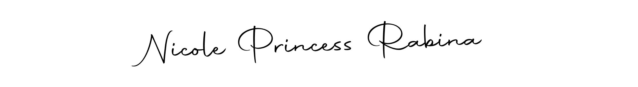 Make a beautiful signature design for name Nicole Princess Rabina. With this signature (Autography-DOLnW) style, you can create a handwritten signature for free. Nicole Princess Rabina signature style 10 images and pictures png