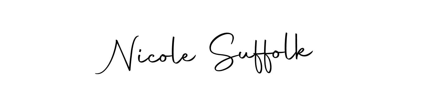 Create a beautiful signature design for name Nicole Suffolk. With this signature (Autography-DOLnW) fonts, you can make a handwritten signature for free. Nicole Suffolk signature style 10 images and pictures png