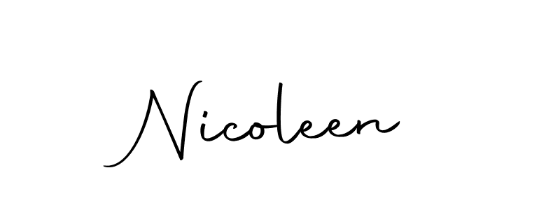 How to make Nicoleen name signature. Use Autography-DOLnW style for creating short signs online. This is the latest handwritten sign. Nicoleen signature style 10 images and pictures png