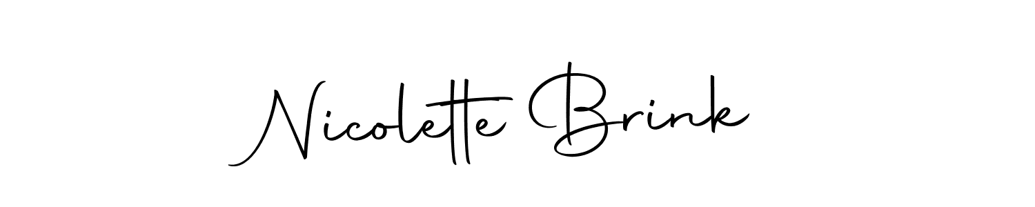 Create a beautiful signature design for name Nicolette Brink. With this signature (Autography-DOLnW) fonts, you can make a handwritten signature for free. Nicolette Brink signature style 10 images and pictures png