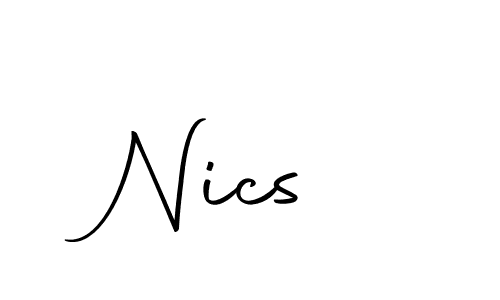 Nics  stylish signature style. Best Handwritten Sign (Autography-DOLnW) for my name. Handwritten Signature Collection Ideas for my name Nics . Nics  signature style 10 images and pictures png