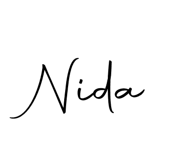 Use a signature maker to create a handwritten signature online. With this signature software, you can design (Autography-DOLnW) your own signature for name Nida. Nida signature style 10 images and pictures png
