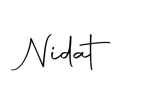 Use a signature maker to create a handwritten signature online. With this signature software, you can design (Autography-DOLnW) your own signature for name Nidat. Nidat signature style 10 images and pictures png