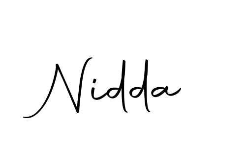 Design your own signature with our free online signature maker. With this signature software, you can create a handwritten (Autography-DOLnW) signature for name Nidda. Nidda signature style 10 images and pictures png