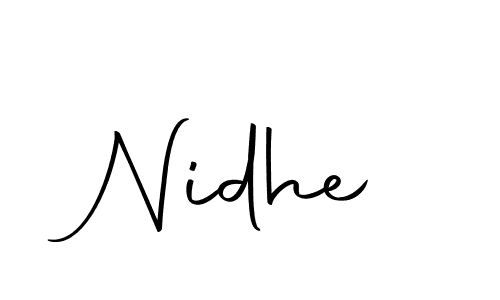 The best way (Autography-DOLnW) to make a short signature is to pick only two or three words in your name. The name Nidhe include a total of six letters. For converting this name. Nidhe signature style 10 images and pictures png