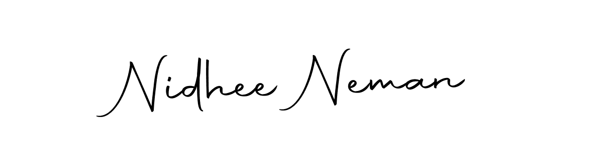 Autography-DOLnW is a professional signature style that is perfect for those who want to add a touch of class to their signature. It is also a great choice for those who want to make their signature more unique. Get Nidhee Neman name to fancy signature for free. Nidhee Neman signature style 10 images and pictures png