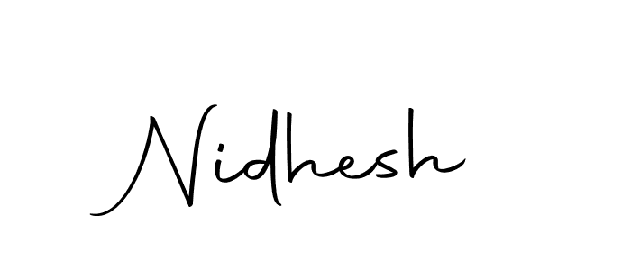 Design your own signature with our free online signature maker. With this signature software, you can create a handwritten (Autography-DOLnW) signature for name Nidhesh. Nidhesh signature style 10 images and pictures png