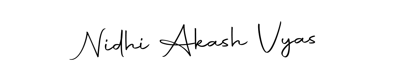 Create a beautiful signature design for name Nidhi Akash Vyas. With this signature (Autography-DOLnW) fonts, you can make a handwritten signature for free. Nidhi Akash Vyas signature style 10 images and pictures png