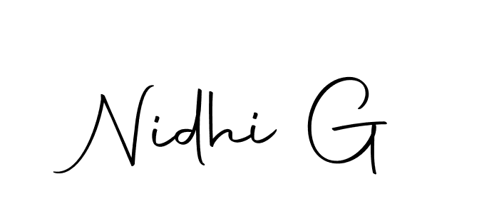 The best way (Autography-DOLnW) to make a short signature is to pick only two or three words in your name. The name Nidhi G include a total of six letters. For converting this name. Nidhi G signature style 10 images and pictures png