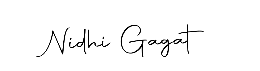 Create a beautiful signature design for name Nidhi Gagat. With this signature (Autography-DOLnW) fonts, you can make a handwritten signature for free. Nidhi Gagat signature style 10 images and pictures png