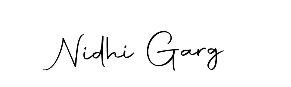 Create a beautiful signature design for name Nidhi Garg. With this signature (Autography-DOLnW) fonts, you can make a handwritten signature for free. Nidhi Garg signature style 10 images and pictures png