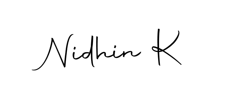 You can use this online signature creator to create a handwritten signature for the name Nidhin K. This is the best online autograph maker. Nidhin K signature style 10 images and pictures png