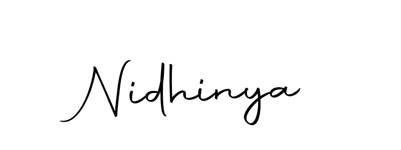 How to make Nidhinya name signature. Use Autography-DOLnW style for creating short signs online. This is the latest handwritten sign. Nidhinya signature style 10 images and pictures png