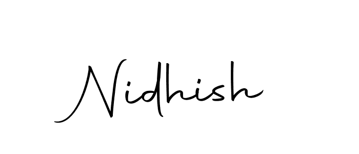How to make Nidhish name signature. Use Autography-DOLnW style for creating short signs online. This is the latest handwritten sign. Nidhish signature style 10 images and pictures png
