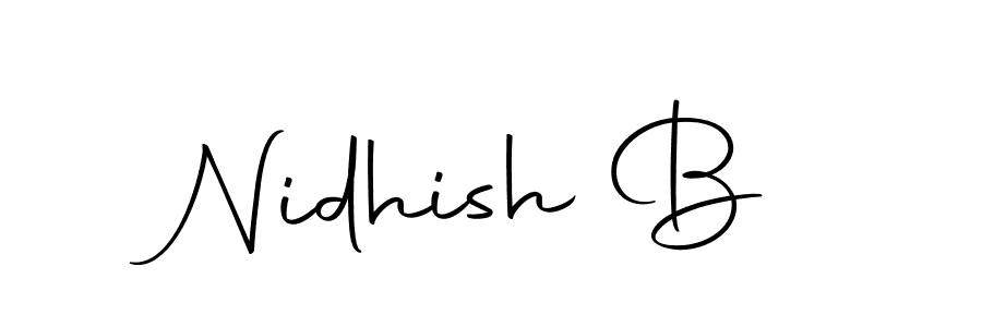 Make a beautiful signature design for name Nidhish B. With this signature (Autography-DOLnW) style, you can create a handwritten signature for free. Nidhish B signature style 10 images and pictures png