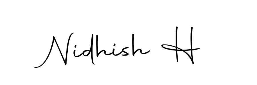 Design your own signature with our free online signature maker. With this signature software, you can create a handwritten (Autography-DOLnW) signature for name Nidhish H. Nidhish H signature style 10 images and pictures png