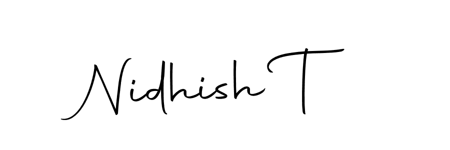 This is the best signature style for the Nidhish T name. Also you like these signature font (Autography-DOLnW). Mix name signature. Nidhish T signature style 10 images and pictures png