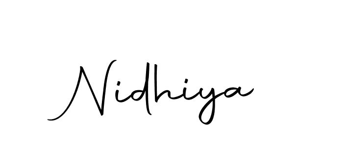 You can use this online signature creator to create a handwritten signature for the name Nidhiya. This is the best online autograph maker. Nidhiya signature style 10 images and pictures png