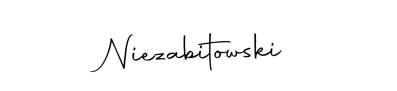 Make a beautiful signature design for name Niezabitowski. With this signature (Autography-DOLnW) style, you can create a handwritten signature for free. Niezabitowski signature style 10 images and pictures png