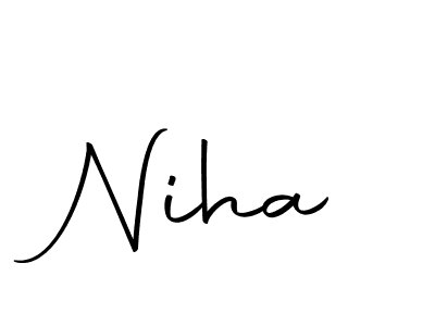 Use a signature maker to create a handwritten signature online. With this signature software, you can design (Autography-DOLnW) your own signature for name Niha. Niha signature style 10 images and pictures png