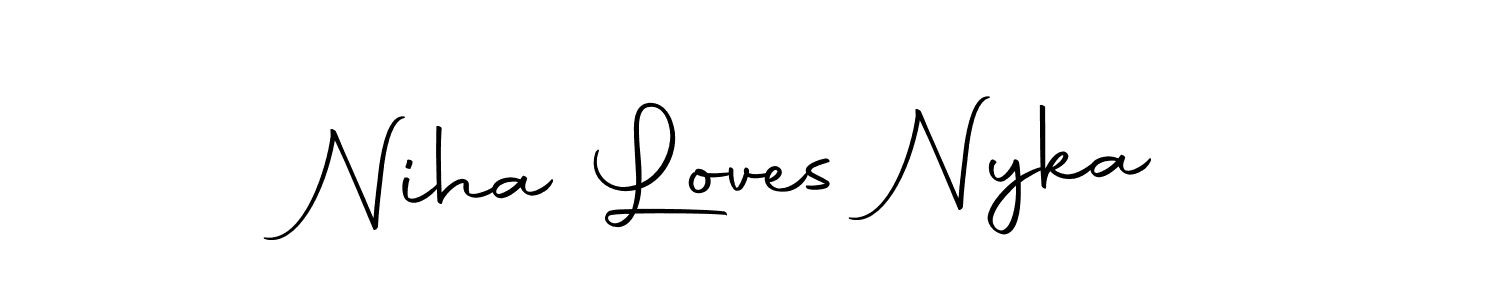 You should practise on your own different ways (Autography-DOLnW) to write your name (Niha Loves Nyka) in signature. don't let someone else do it for you. Niha Loves Nyka signature style 10 images and pictures png