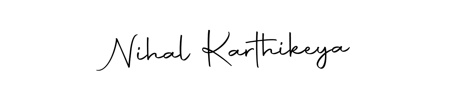 How to make Nihal Karthikeya name signature. Use Autography-DOLnW style for creating short signs online. This is the latest handwritten sign. Nihal Karthikeya signature style 10 images and pictures png