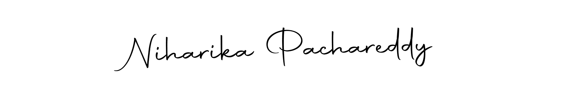 How to make Niharika Pachareddy name signature. Use Autography-DOLnW style for creating short signs online. This is the latest handwritten sign. Niharika Pachareddy signature style 10 images and pictures png