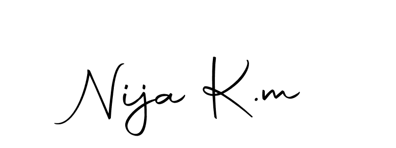 How to make Nija K.m signature? Autography-DOLnW is a professional autograph style. Create handwritten signature for Nija K.m name. Nija K.m signature style 10 images and pictures png