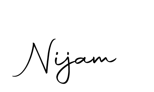 Make a beautiful signature design for name Nijam. With this signature (Autography-DOLnW) style, you can create a handwritten signature for free. Nijam signature style 10 images and pictures png