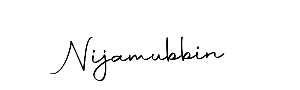 You should practise on your own different ways (Autography-DOLnW) to write your name (Nijamubbin) in signature. don't let someone else do it for you. Nijamubbin signature style 10 images and pictures png