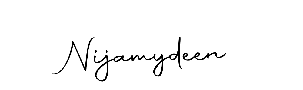 Use a signature maker to create a handwritten signature online. With this signature software, you can design (Autography-DOLnW) your own signature for name Nijamydeen. Nijamydeen signature style 10 images and pictures png